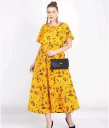 Fabulous Printed Crepe Western Dresses