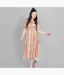 Radiant Rayon Solid Pattern Western Dress