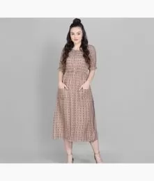 Radiant Rayon Solid Pattern Western Dress