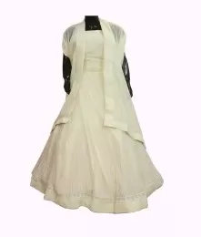 Georgette Pearl Cut Glass Lehenga