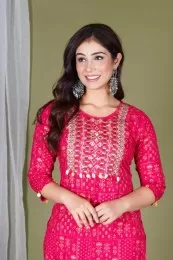 Amazing Reyon Printed Kurti Sharara