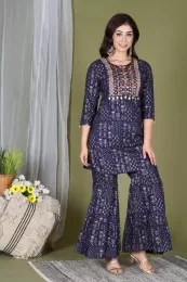 Amazing Reyon Printed Kurti Sharara