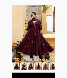 Long Kurti with pants and matching dupatta 