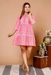 Tunics Printed Cotton Western Dress