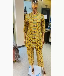 Fabulous Stitched Cotton Yellow Co-Ord Set