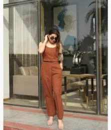 Outstanding Cotton Brown Bold Shade Of Co-Ord Set