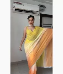 Fabulous Silk Yellow Laheriya Design Saree Collection