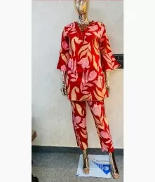 Beautiful Elegant Cotton Maroon Co-Ord Set