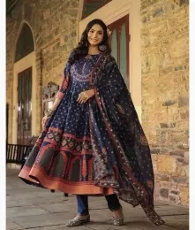 Outstanding Stitched Cotton Blue Suit Collection